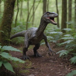 One member of the group is suddenly ambushed and pulled into the underbrush by a cunning Velociraptor