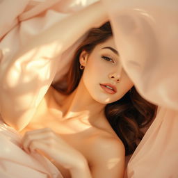 A soft and artistic representation of feminine beauty, focusing on the elegance and aesthetic appeal of the female form