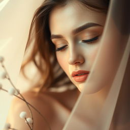 A soft and artistic representation of feminine beauty, focusing on the elegance and aesthetic appeal of the female form