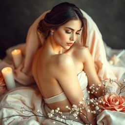 A creative artistic representation emphasizing the beauty of the female form, with a focus on elegance and softness