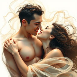 An artistic and expressive depiction of a moment of ecstasy, capturing the intensity and beauty of human emotion