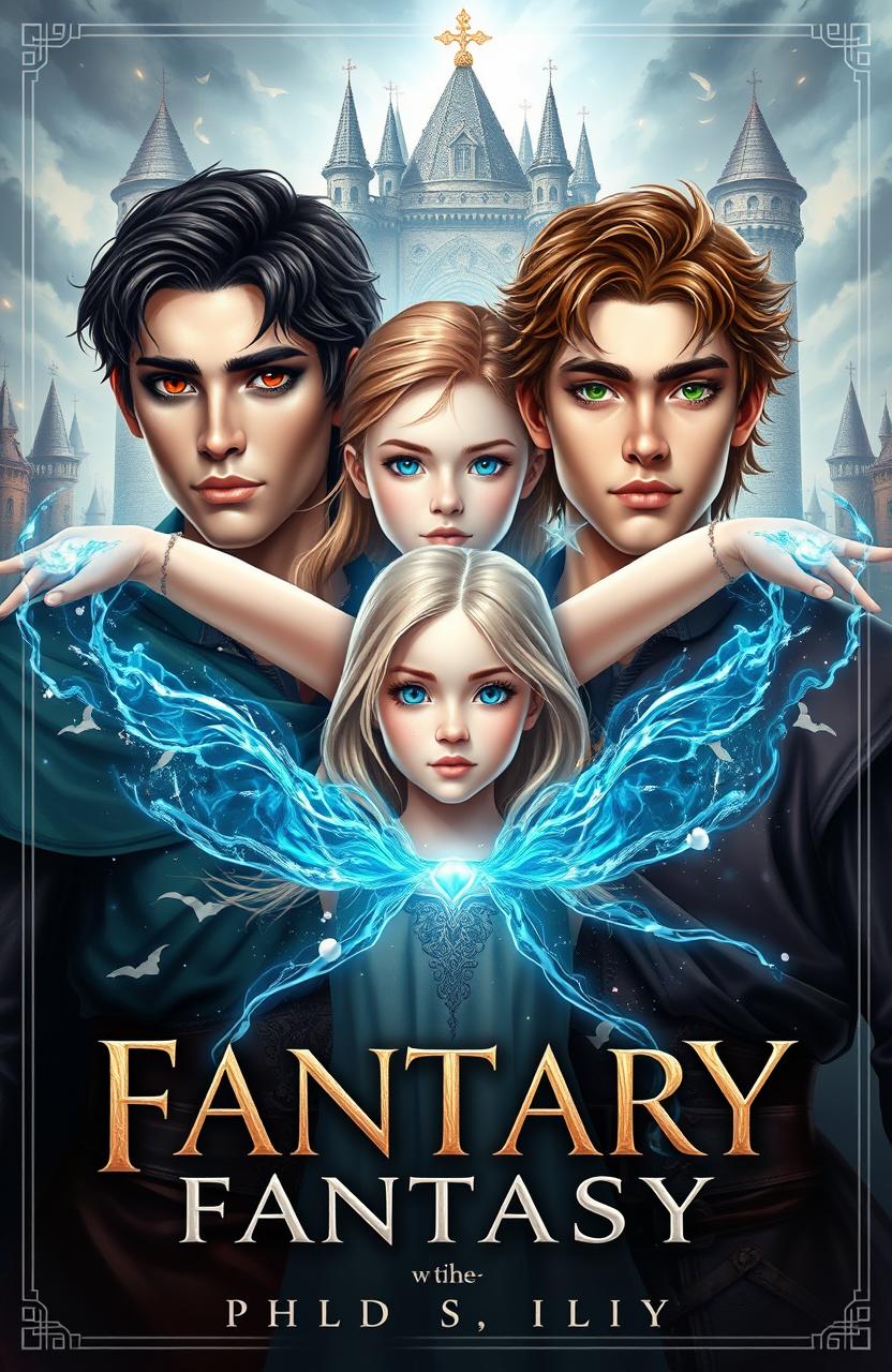 A captivating fantasy book cover depicting two 18-year-old princes standing side by side