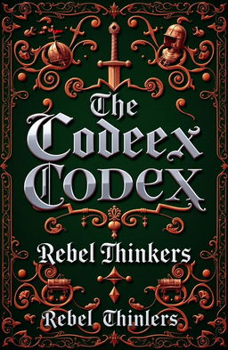 A medieval-themed book cover design with an ornate, three-dimensional feel