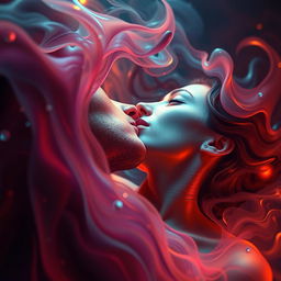 A beautifully abstract and artistic depiction of a moment of ecstasy, capturing the essence of pleasure and emotion in a subtle and expressive way