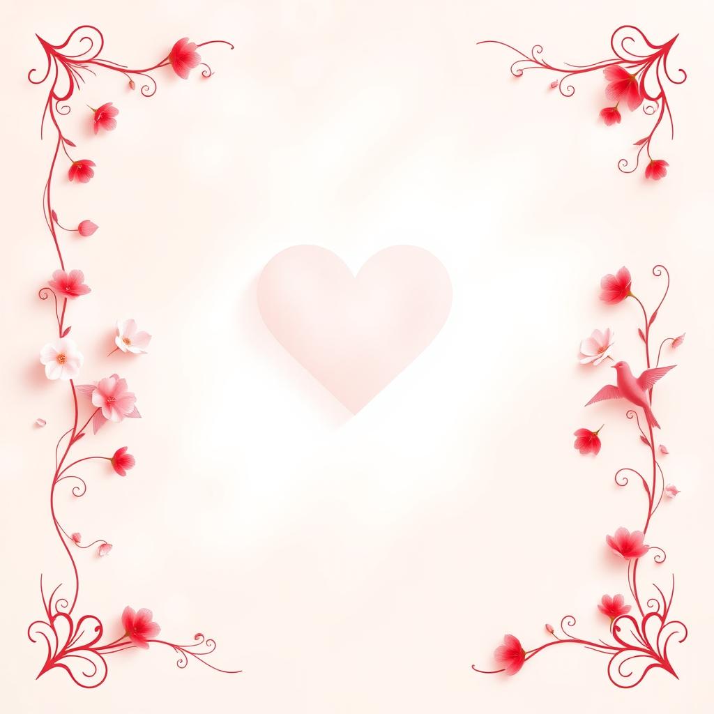 A captivating and beautiful poster featuring a soft color palette with romantic shades of pinks, reds, and whites, creating a tender and inviting mood