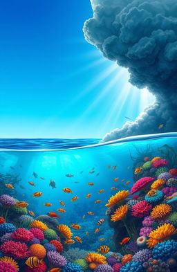 A visually stunning and thought-provoking illustration focusing on climate change and ocean health