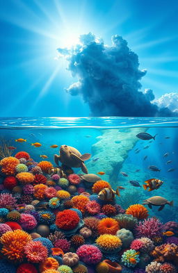 A visually stunning and thought-provoking illustration focusing on climate change and ocean health