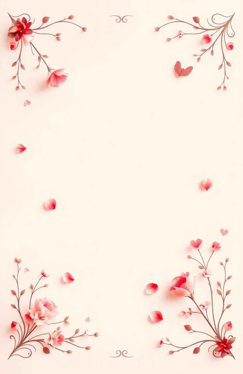 A captivating poster featuring a soft color palette with romantic shades of pinks, reds, and whites that create a tender mood