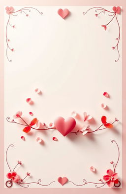 A captivating poster featuring a soft color palette with romantic shades of pinks, reds, and whites, creating a tender mood