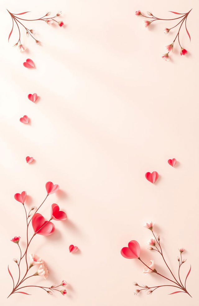 A captivating poster featuring a soft color palette of romantic shades like pinks, reds, and whites to create a tender mood