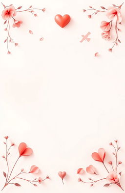 A captivating poster featuring a soft color palette of romantic shades like pinks, reds, and whites to create a tender mood