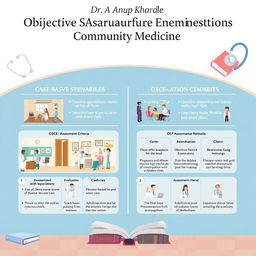 A well-organized, visually engaging overview of Objective Structured Practical Examinations (OSPE) and Objective Structured Clinical Examinations (OSCE) in the context of Community Medicine