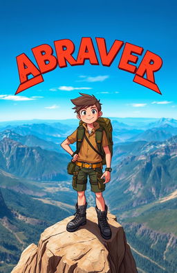 A brave character who is fearless and loves adventure, depicted as a confident figure standing on a cliff overlooking a vast landscape