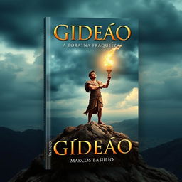 A captivating book cover design for 'GIDEÃO: A FORÇA NA FRAQUEZA' by Marcos Basilio