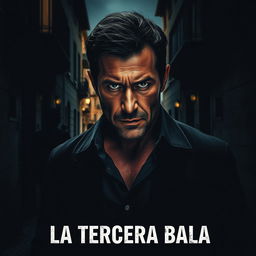 A dramatic movie poster for a film titled 'La Tercera Bala'