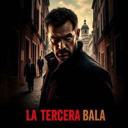 A dramatic movie poster for a film titled 'La Tercera Bala'