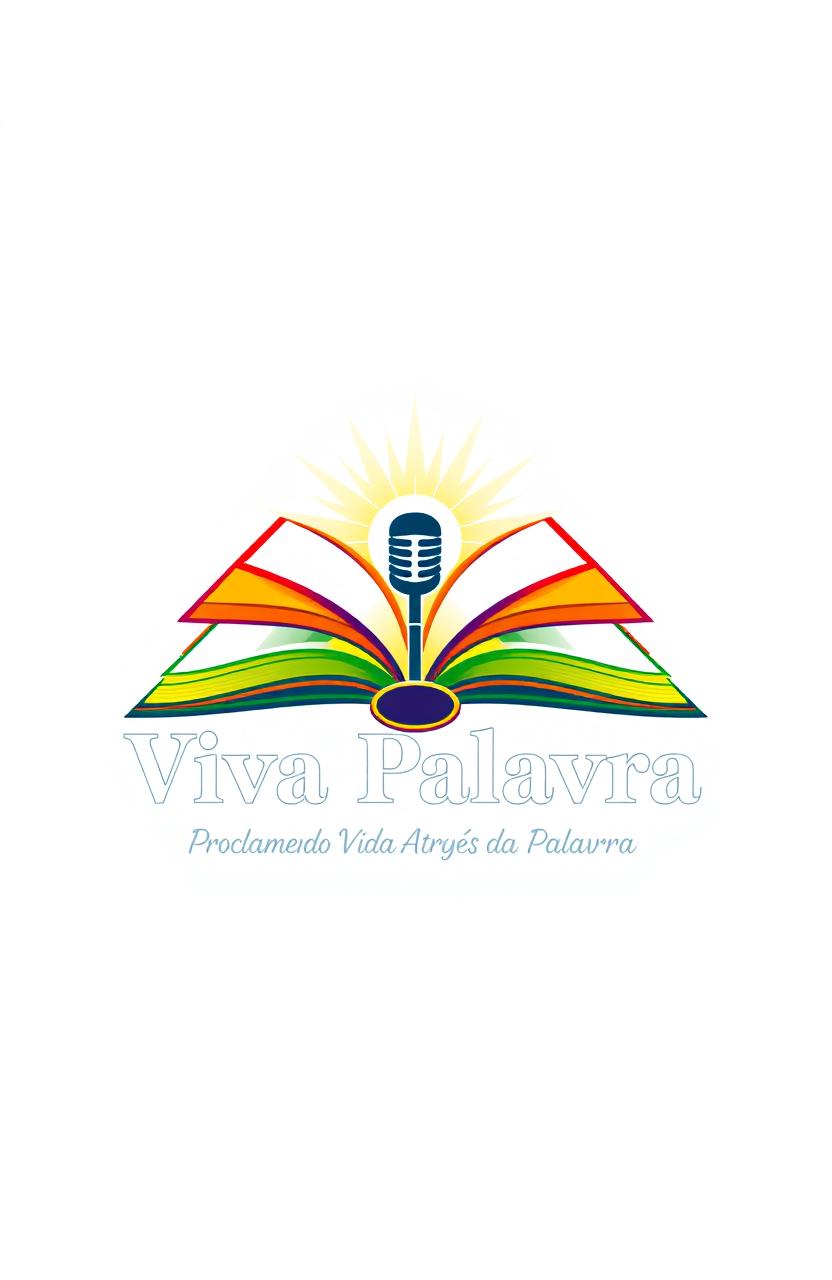 A visually striking logo design for 'Editora Viva Palavra' featuring the slogan 'Proclamando Vida Através da Palavra'