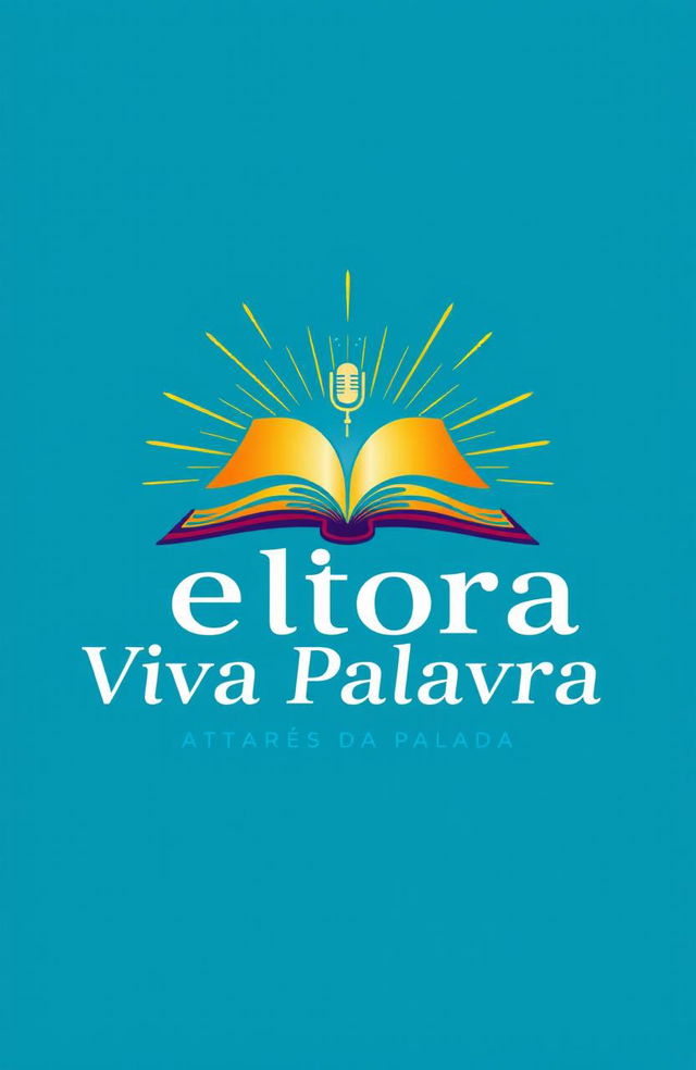 A visually striking logo design for 'Editora Viva Palavra' featuring the slogan 'Proclamando Vida Através da Palavra'