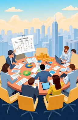 A detailed illustration focusing on the concept of public finance
