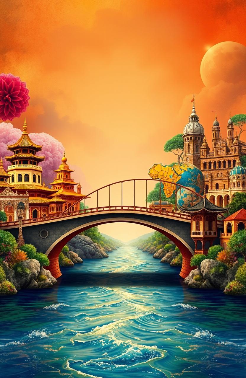 A stunning central bridge visually and thematically connecting diverse heritages