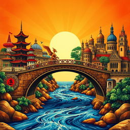 A breathtaking central bridge that visually and thematically connects diverse heritages