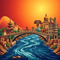 A breathtaking central bridge that visually and thematically connects diverse heritages