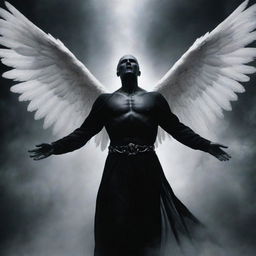 Angel Izrail, the angel of death, in the profound act of extracting the soul from a man