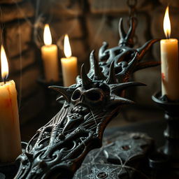 A detailed close-up of an ancient torturing instrument, showcasing its menacing design and intricate craftsmanship