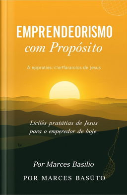 A thought-provoking and inspiring book cover design featuring the title 'Empreendedorismo com Propósito' prominently displayed at the top