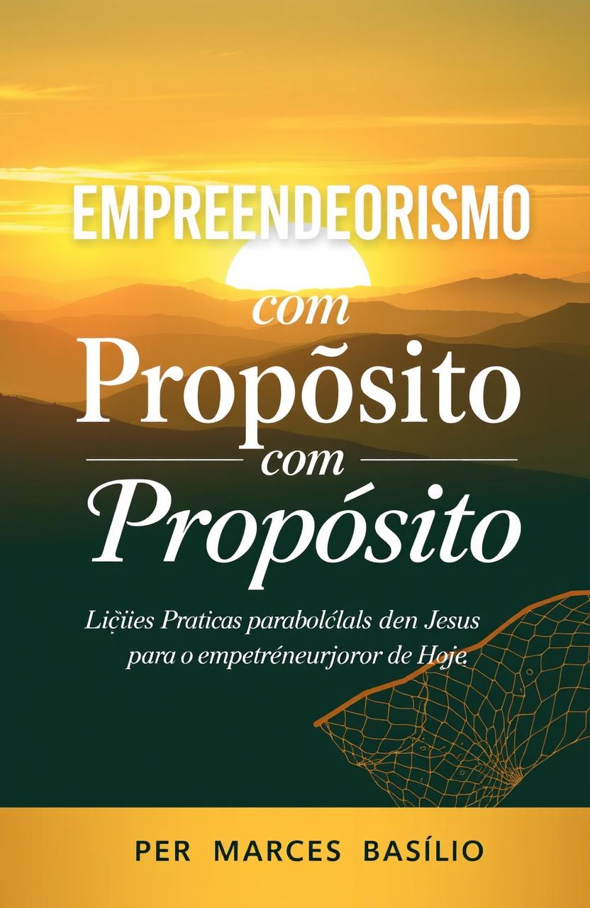 A thought-provoking and inspiring book cover design featuring the title 'Empreendedorismo com Propósito' prominently displayed at the top