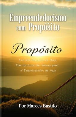 A thought-provoking and inspiring book cover design featuring the title 'Empreendedorismo com Propósito' prominently displayed at the top