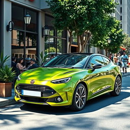 A stunning Fiat Titano in a dynamic urban environment, showcasing its sleek design and vibrant color