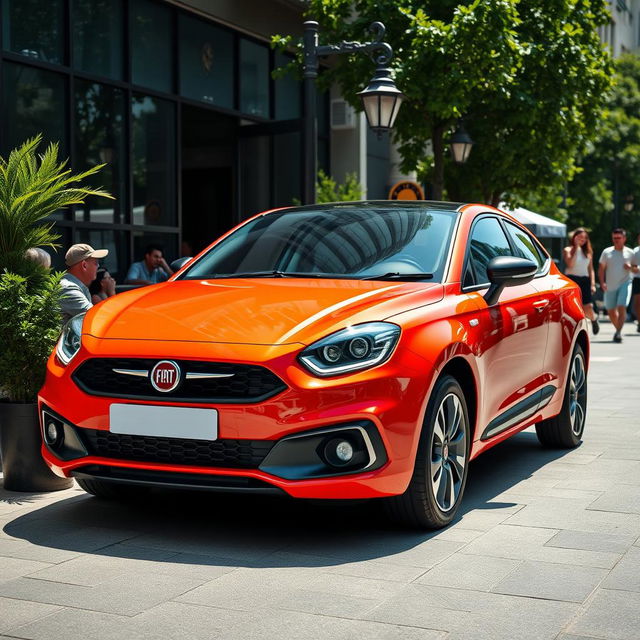 A stunning Fiat Titano in a dynamic urban environment, showcasing its sleek design and vibrant color