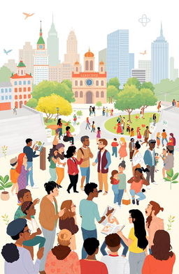 An engaging and vibrant illustration depicting the concept of social science