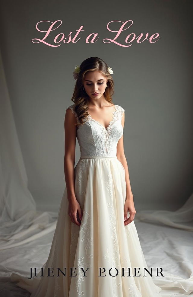 A book cover depicting a sad bride standing alone in a dimly lit room