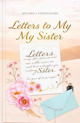 An inspirational book cover titled 'Letters to My Sister', featuring warm, inviting colors like soft pastels and gold accents