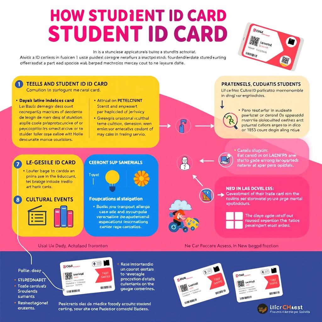 A detailed infographic explaining how the student ID card works in Brazil, showcasing its benefits and uses