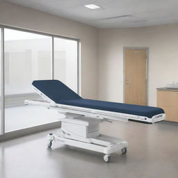 A vector illustration of a Stryker stretcher situated in a hospital environment