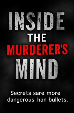 A visually striking book cover design for 'INSIDE THE MURDERERS MIND'