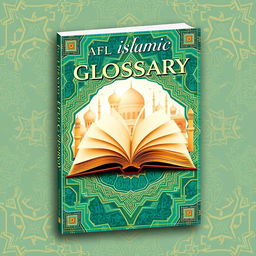 A vibrant and attractive book cover design for an 'AFL Islamic Glossary'