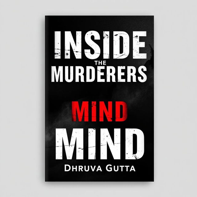 A dramatic book cover design for 'INSIDE THE MURDERERS MIND' featuring a crime and thriller theme