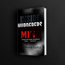 A dramatic book cover design for 'INSIDE THE MURDERERS MIND' featuring a crime and thriller theme