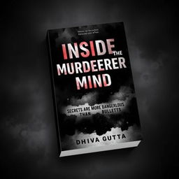 A dramatic book cover design for 'INSIDE THE MURDERERS MIND' featuring a crime and thriller theme