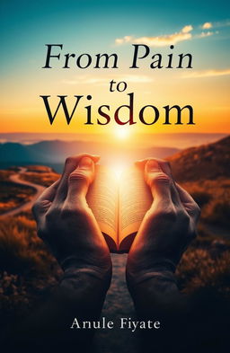 A thought-provoking book cover design that symbolizes the connection between pain and wisdom