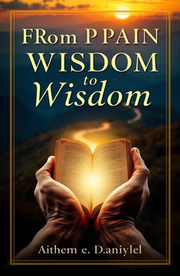 A thought-provoking book cover design that symbolizes the connection between pain and wisdom