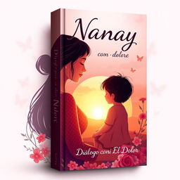 A captivating book cover design for 'Nanay: Diálogo con el Dolor' that reflects the themes of maternal love and dealing with pain