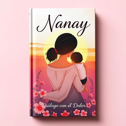 A captivating book cover design for 'Nanay: Diálogo con el Dolor' that reflects the themes of maternal love and dealing with pain