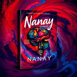 A striking book cover design for 'Nanay: Diálogo con el Dolor' that reflects the concept of a chaotic mind amidst maternal love and pain