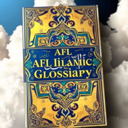 A visually striking book cover for an Islamic glossary titled 'AFL Islamic Glossary'