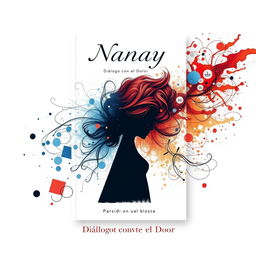 A compelling book cover design for 'Nanay: Diálogo con el Dolor' that merges the themes of maternal love with the chaos of a troubled mind, all presented in a minimalist style